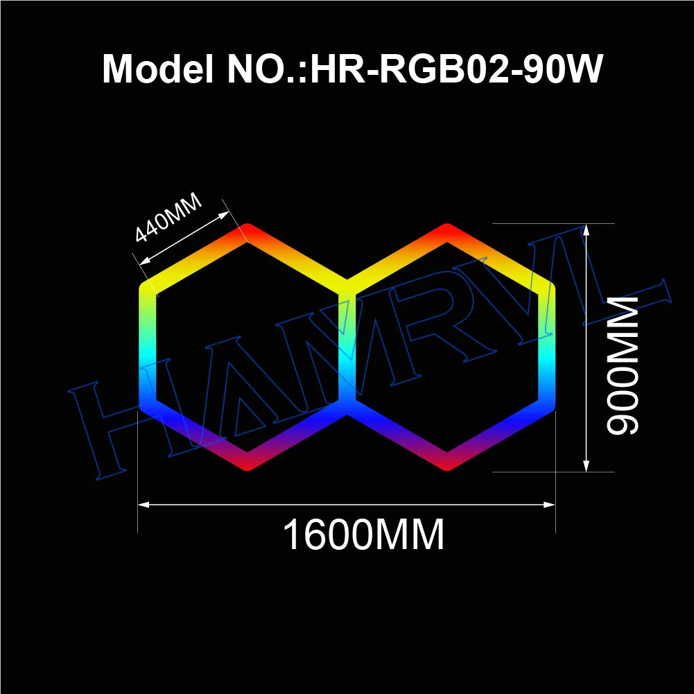 Hexagon RGB Color Change for Gym RoomHome cinema Deco Light Garage LED Ceiling Light Music Mode Party Club Gaming Wall Stage Bar