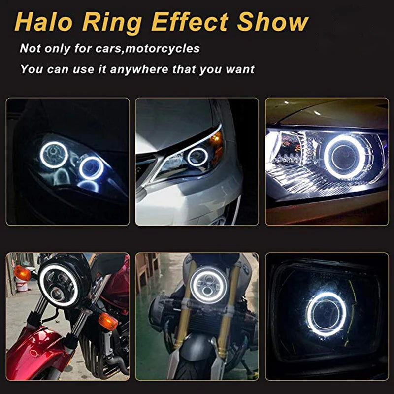 1 PCS Car Angel Eyes With Shell 12V-60V 40/50/60/80/90/95/130/140MM COB LED Halo Ring Lights Car Motorcycle Headlight Fog Light