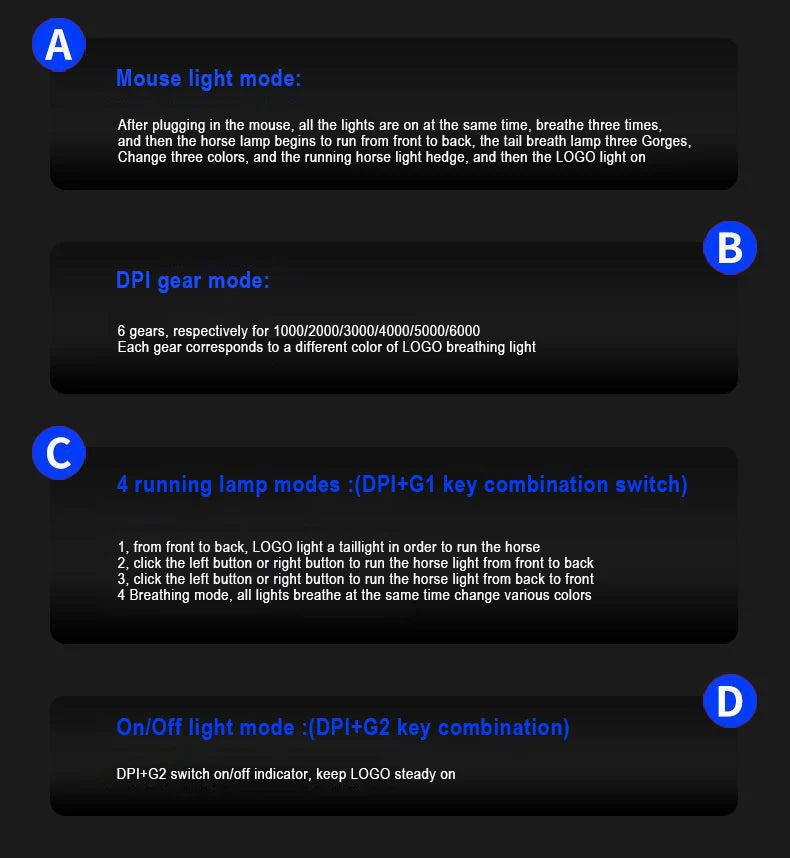 M8 RGB USB Wired Glare Mode Mouse 40000 DPI 7-Button Programmable Rrgonomic Gaming Mouse For PC Players