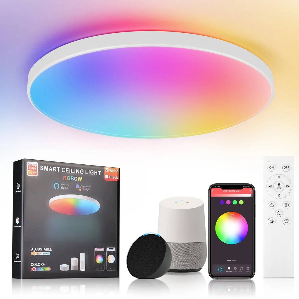 Led Ceiling Light Rgb Dimmable With Remote Control Modern Smart Ceiling Lamp 110V 220V Led Lights Room Kitchen Living Room Light