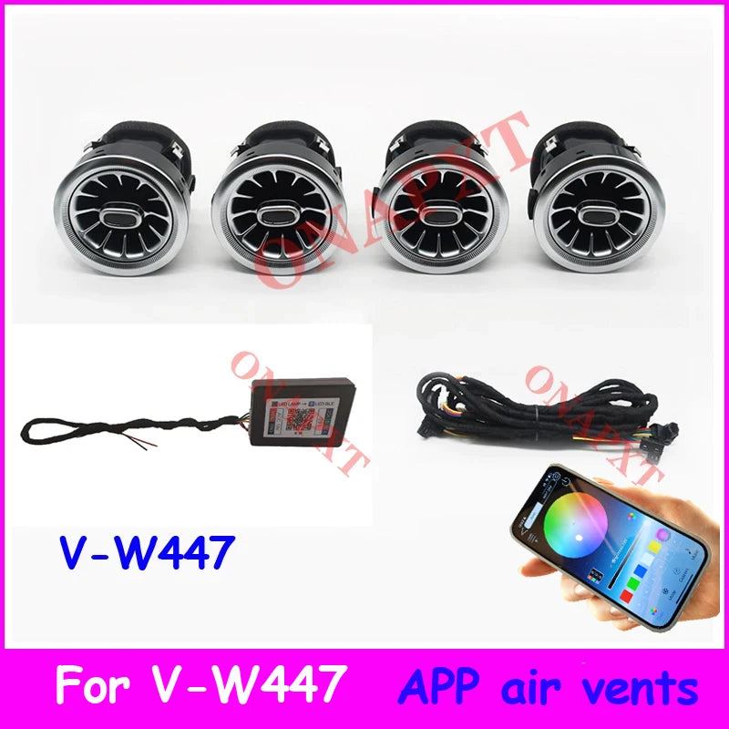Bluetooth APP Control For Benz W176 W205 W213 W222 W447 W117 W156 X253  Turbo Nozzle Ambient Light Dashboard Air Vent Turbine