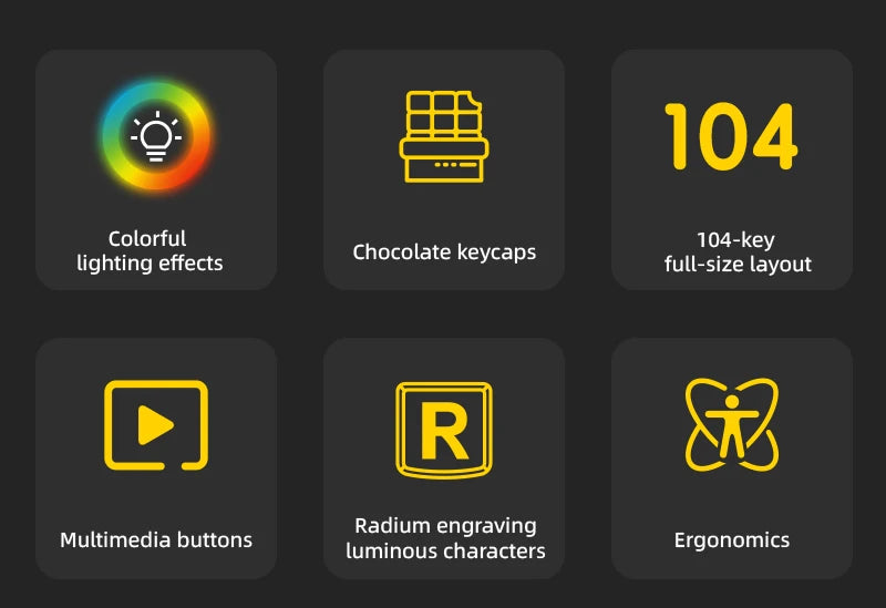 Gaming Keyboard Wired RGB Backlit Keyboard USB Backlight 104 Keys Ergonomic Gamer Keyboard for PC Laptop English