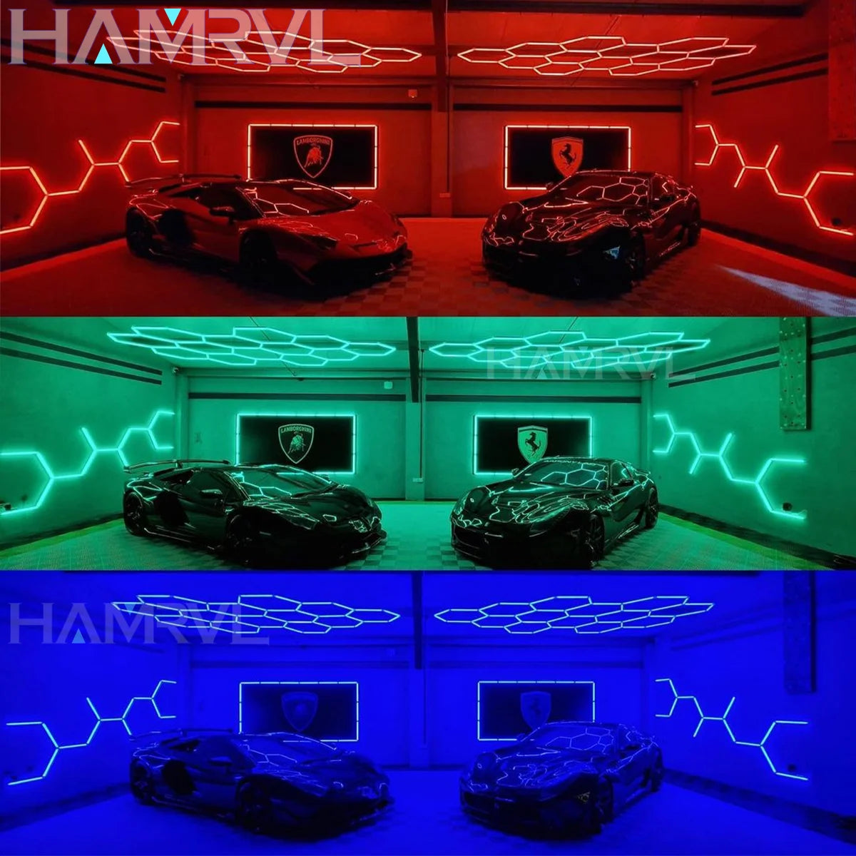 Hexagon RGB Color Change for Gym RoomHome cinema Deco Light Garage LED Ceiling Light Music Mode Party Club Gaming Wall Stage Bar