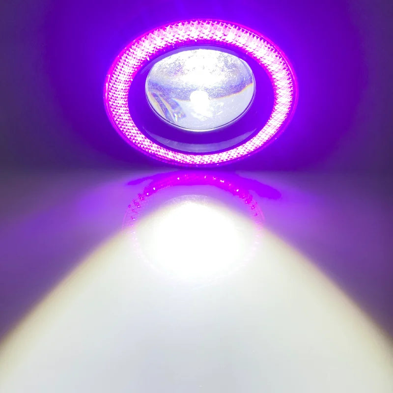 2Pcs 2.5"; 3"; 3.5"; Angel Eyes Fog Lamp 64MM 76MM 89MM 12V Universal Auto Car Projector COB LED Driving Light