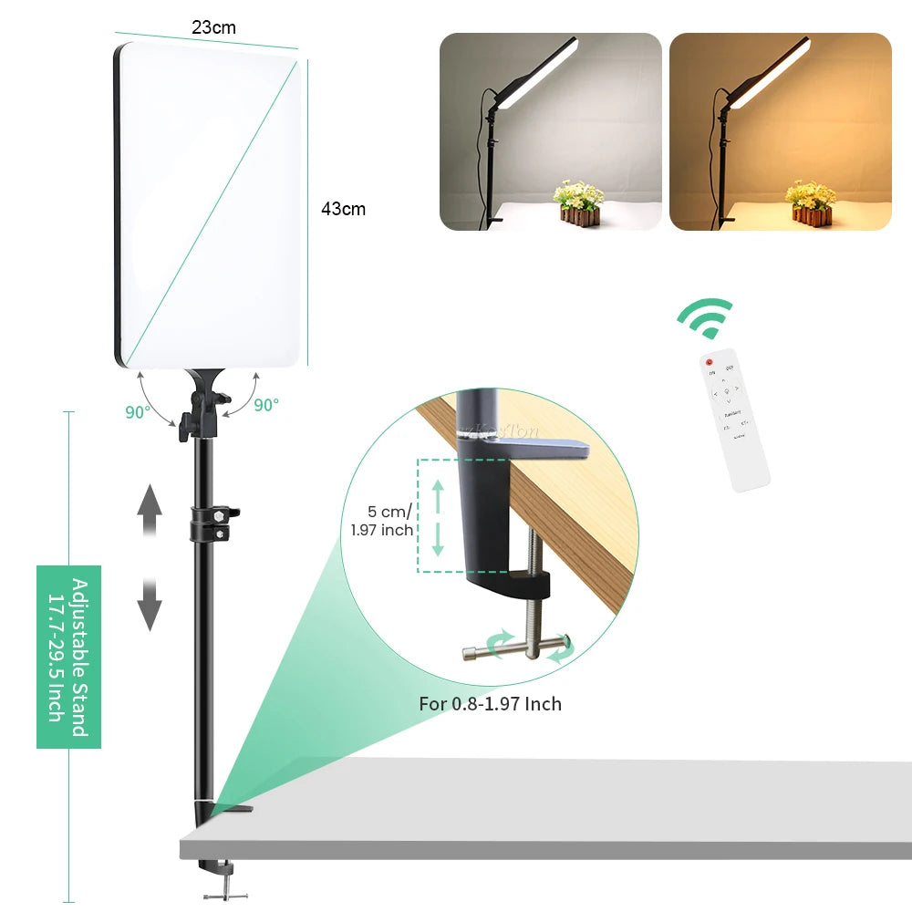 LED Photo Studio Light For Youbute Makeup Lighting On Camera Portable Video Recording Photography Panel Lamp 2700K-7500K