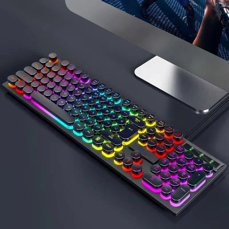 RGB Gaming Mechanical Keyboard USB Wired 104 Keys Keyboard Backlit Black Red Blue Light for Computer Laptop Pro Gamer Keyboard