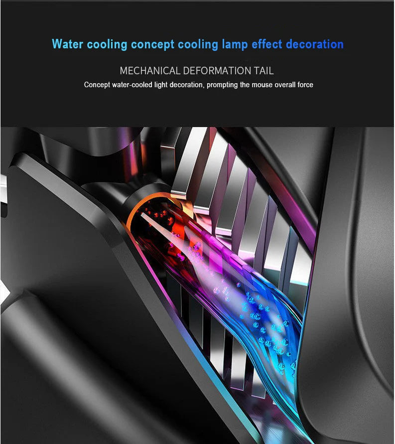 M8 RGB USB Wired Glare Mode Mouse 40000 DPI 7-Button Programmable Rrgonomic Gaming Mouse For PC Players