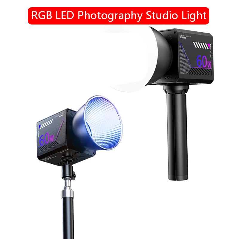 Professional Dual-Color Temperature RGB Video Light Portable LED Photography Studio Light with 10000mAh Rechargeable for Vlog