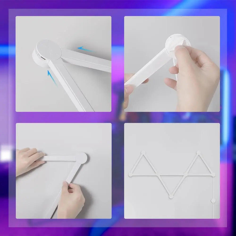 LED Smart Wall Lamp RGBIC Light Bar DIY Atmosphere Night Light APP Music Rhythm TV Backlight Bedroom Game Room Decoration