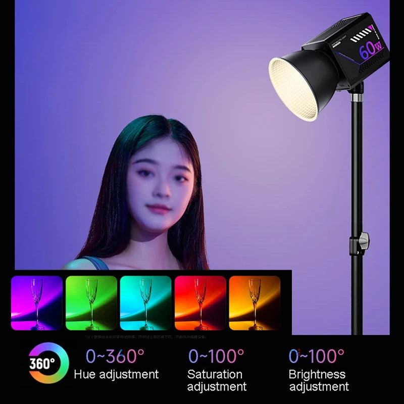 Professional Dual-Color Temperature RGB Video Light Portable LED Photography Studio Light with 10000mAh Rechargeable for Vlog
