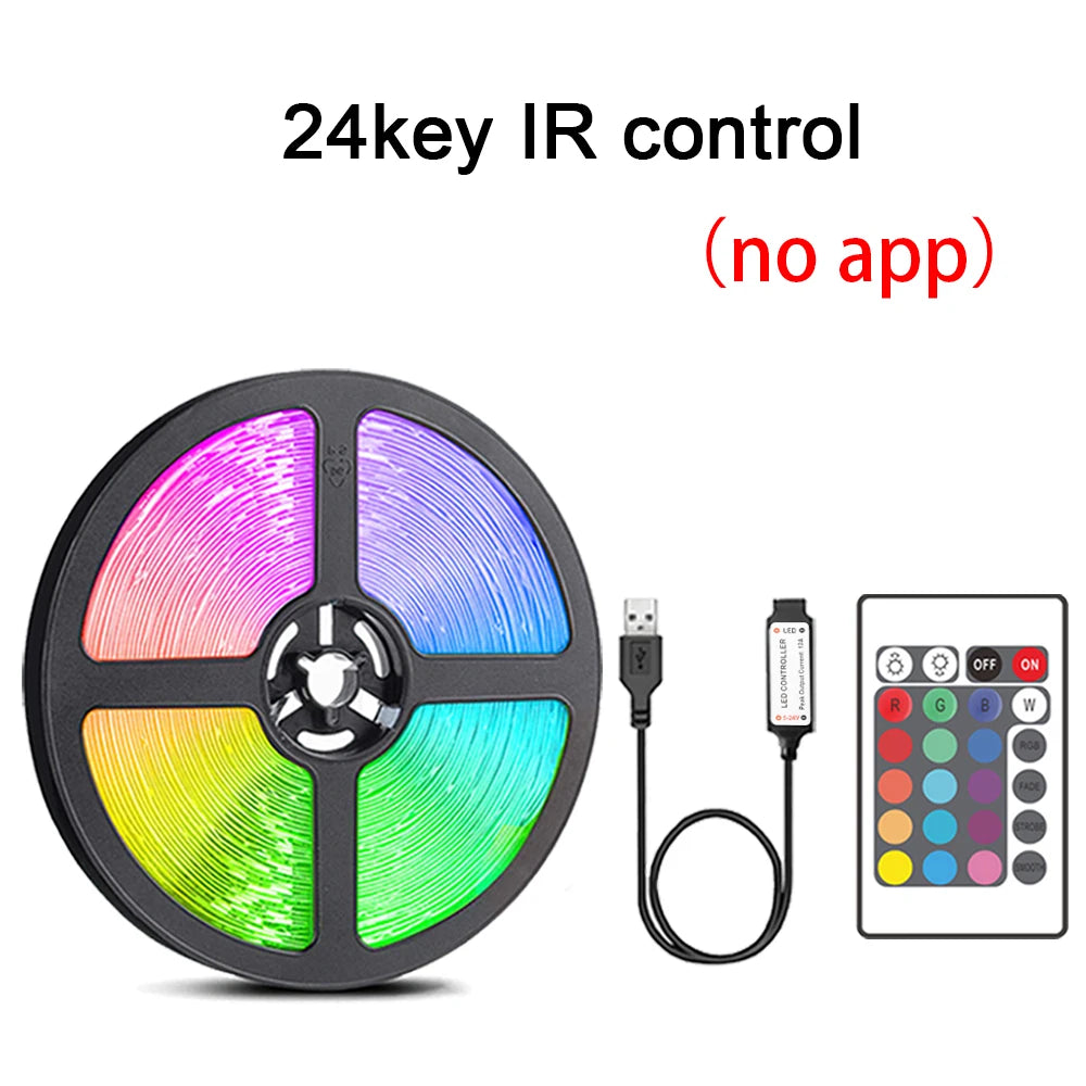 Led Lights for Room RGB Led Strip with Remote Control Color Changing RGB Tape Lights for Home Party Decoration TV Backlight