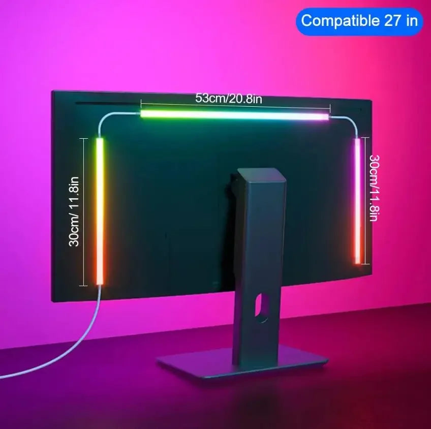 Computer Screen Light Strip Monitor RGBIC Bluetooth LED Lights Ambient Lighting Music Sycn APP Control PC Backlight Game Room