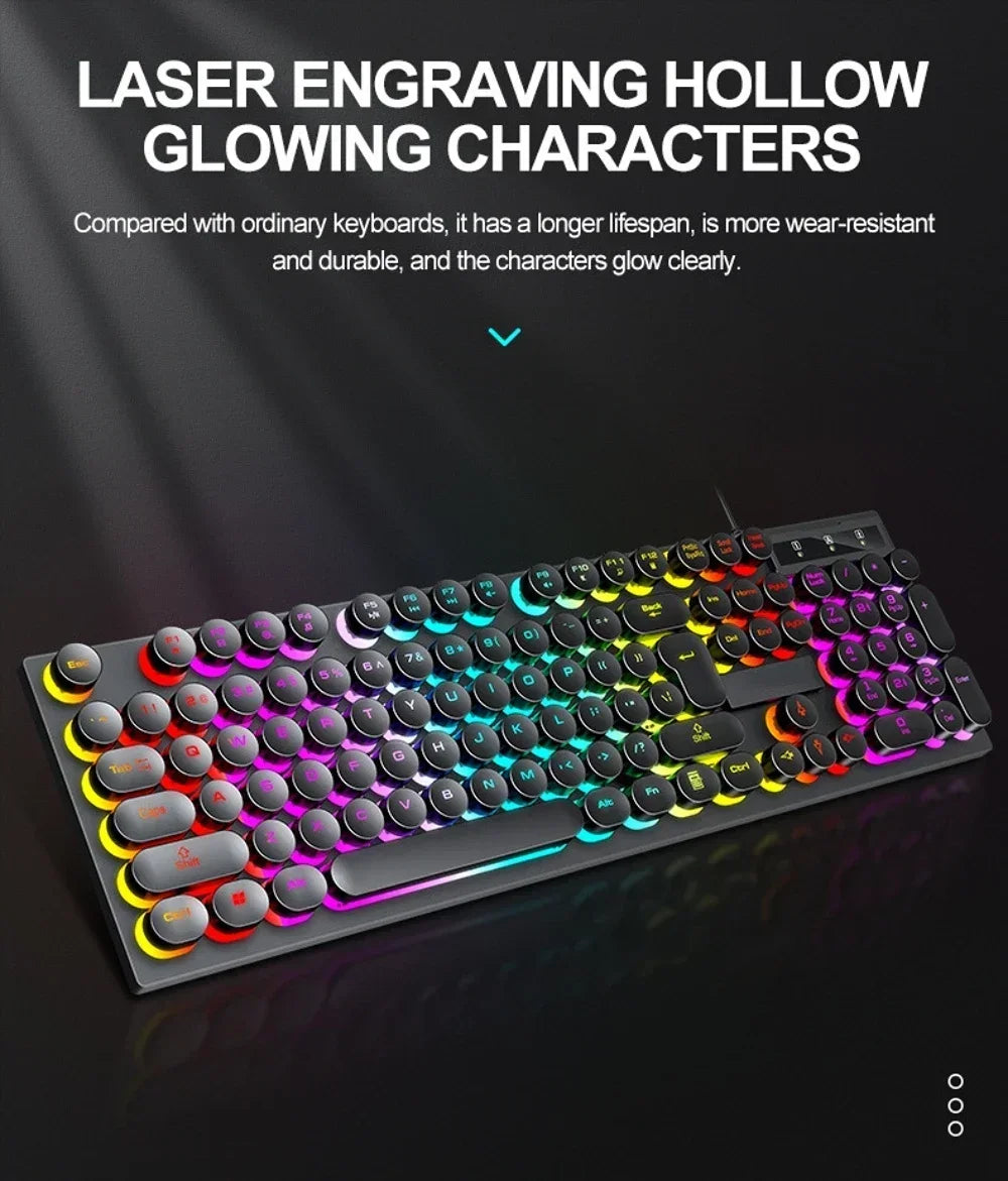 RGB Gaming Mechanical Keyboard USB Wired 104 Keys Keyboard Backlit Black Red Blue Light for Computer Laptop Pro Gamer Keyboard
