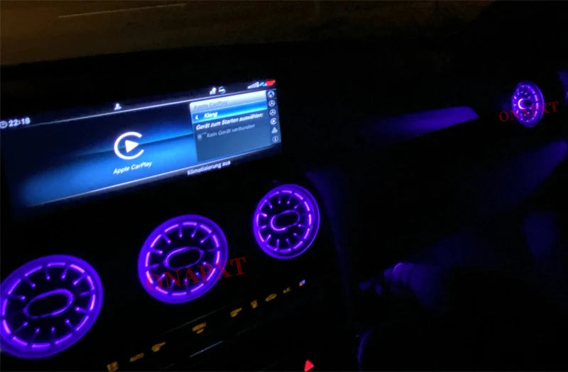 Bluetooth APP Control For Benz W176 W205 W213 W222 W447 W117 W156 X253  Turbo Nozzle Ambient Light Dashboard Air Vent Turbine
