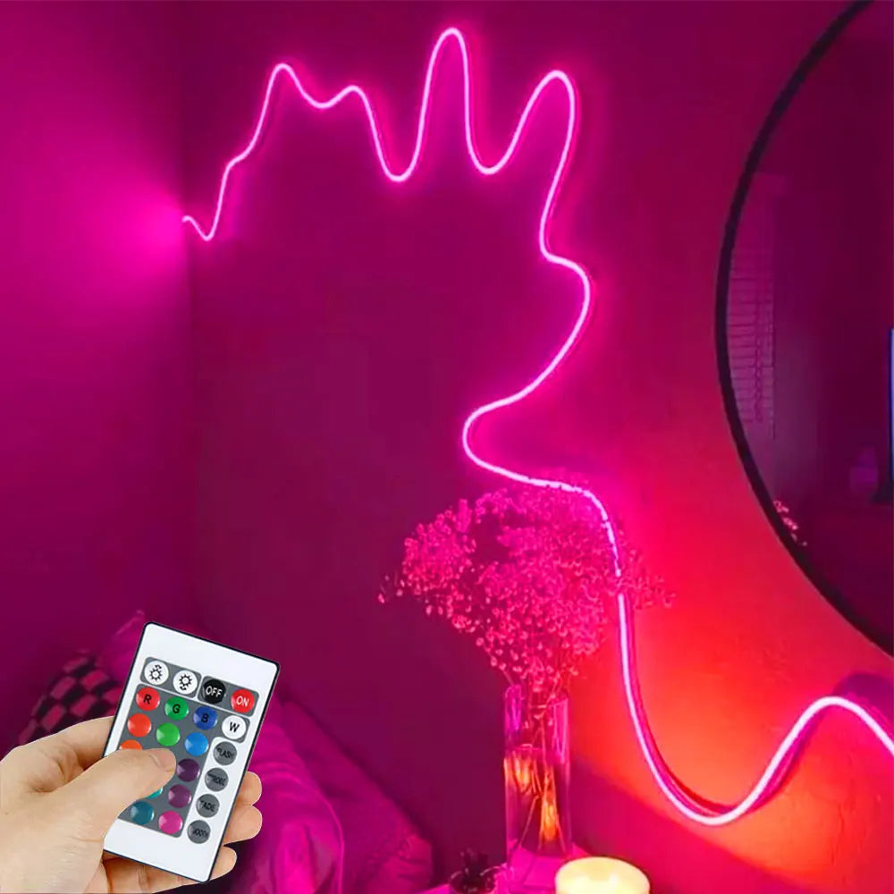 5M Neon LED Strip Lights USB 5V Strip IP65 Waterproof Control Led Flexible Diode Decoration For Home Living Room Decor Lighting