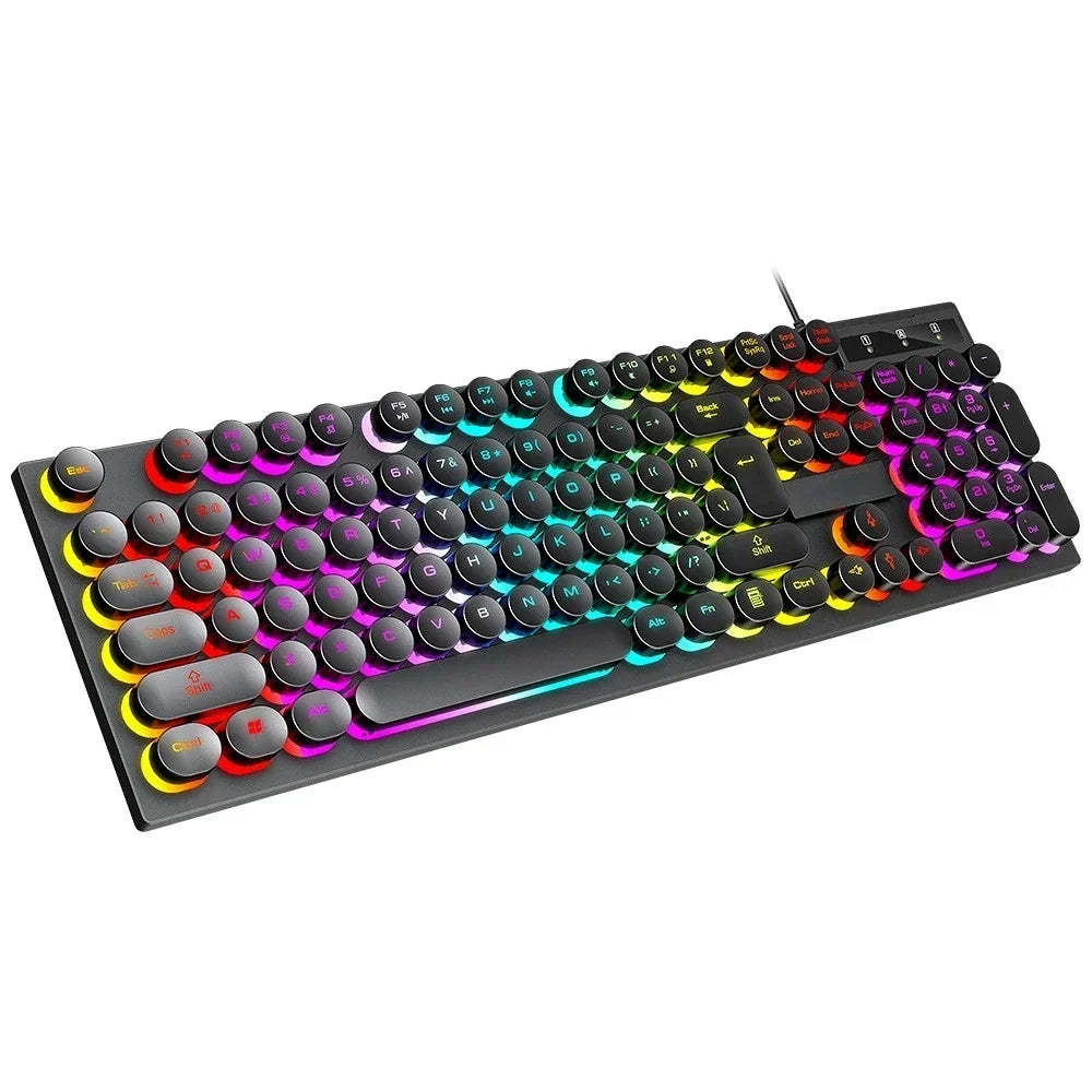 RGB Gaming Mechanical Keyboard USB Wired 104 Keys Keyboard Backlit Black Red Blue Light for Computer Laptop Pro Gamer Keyboard