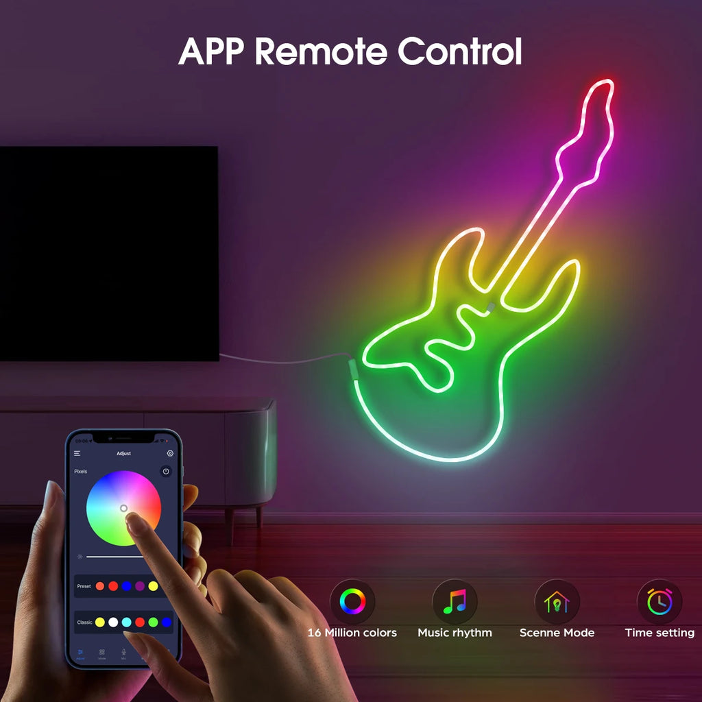 WS2812 RGBIC Neon RGB LED Strip Dimmable 5V USB LED Light Tape Ribbon Bluetooth Smart Flexible fita led chambre Decor Lighting