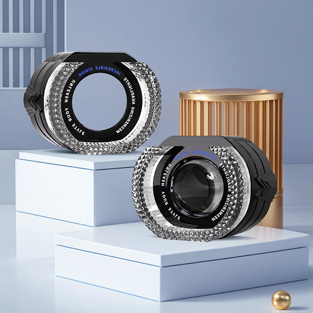 2PCS 2.5/3inch 5D Crystal Angel Eyes Mask LED Halo Rings for Bi Xenon LED Projector Lenses Headlight DRL Car Light Accessories