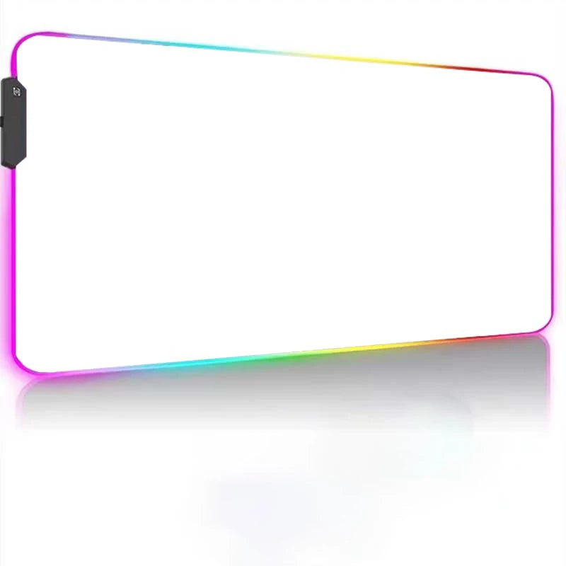 White And Black LED Mousepad RGB Gaming Mouse Pad Game Accessorie Backlit Desk Mat Computer Keyboard Mice Mat XXL Large Mausepad