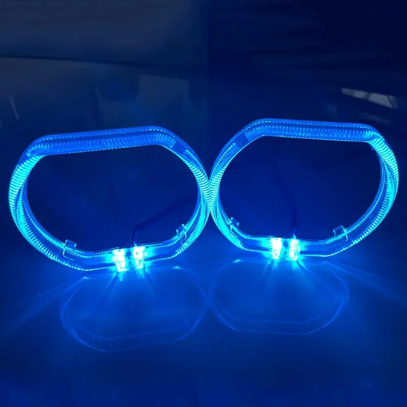 120MM Square LED Guide Angel Eye with Acrylic Cover DRL Halo Ring Kit Light Super Bright Headlight Angel Eye Retrofit DC 12-24V