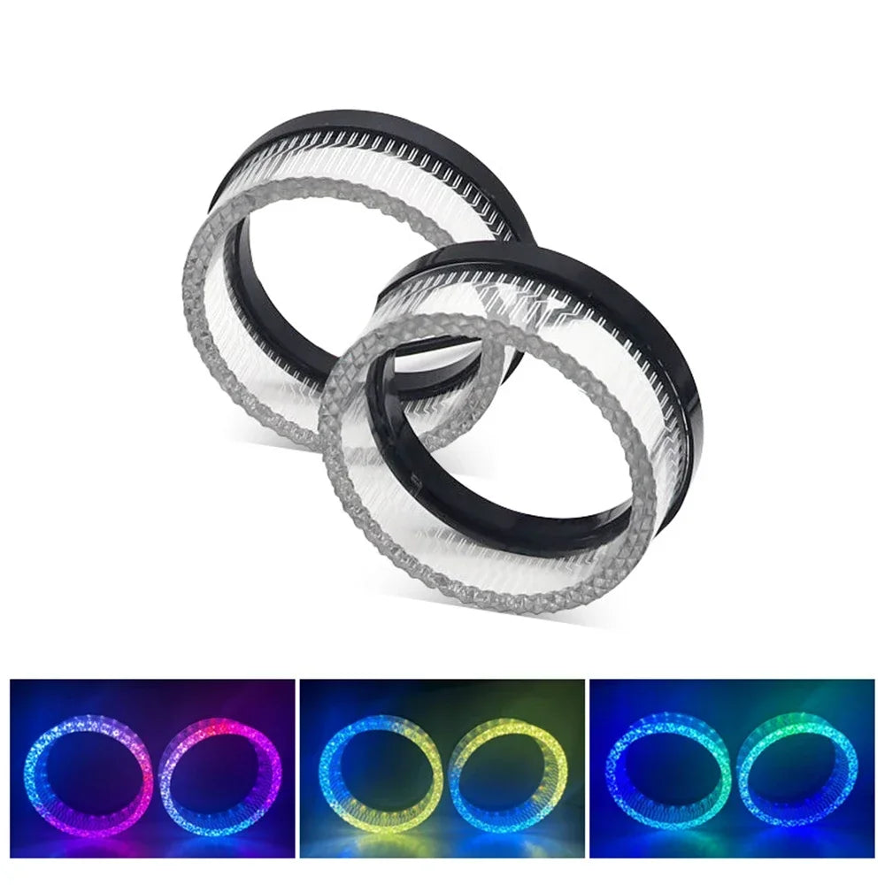 2.5” 3'' 5D Crystal Angel Eyes Mask LED Halo Rings For Hella Bi Xenon LED Projector Lenses Headlight DRL Car Light Accessories