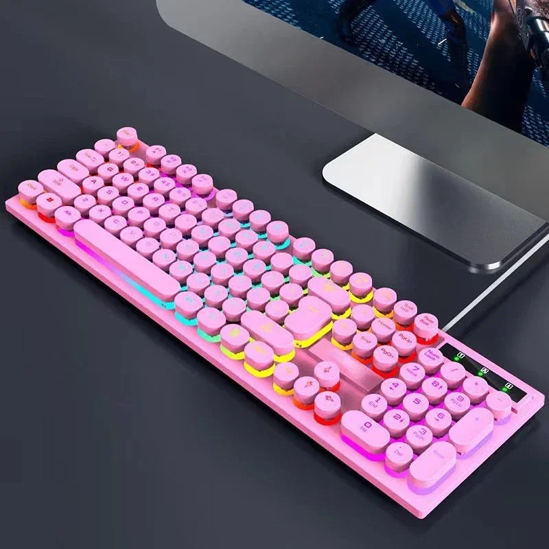 RGB Gaming Mechanical Keyboard USB Wired 104 Keys Keyboard Backlit Black Red Blue Light for Computer Laptop Pro Gamer Keyboard