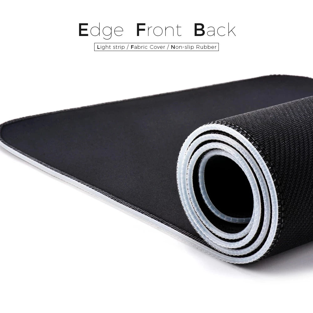 White And Black LED Mousepad RGB Gaming Mouse Pad Game Accessorie Backlit Desk Mat Computer Keyboard Mice Mat XXL Large Mausepad