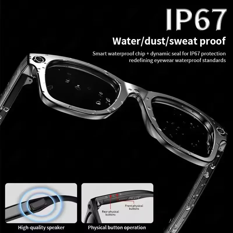 2025 New Upgrade Smart Glasses With Camera Video Recording AI Photo Recognition Bluetooth Call Translation Voice Sunglasses Man