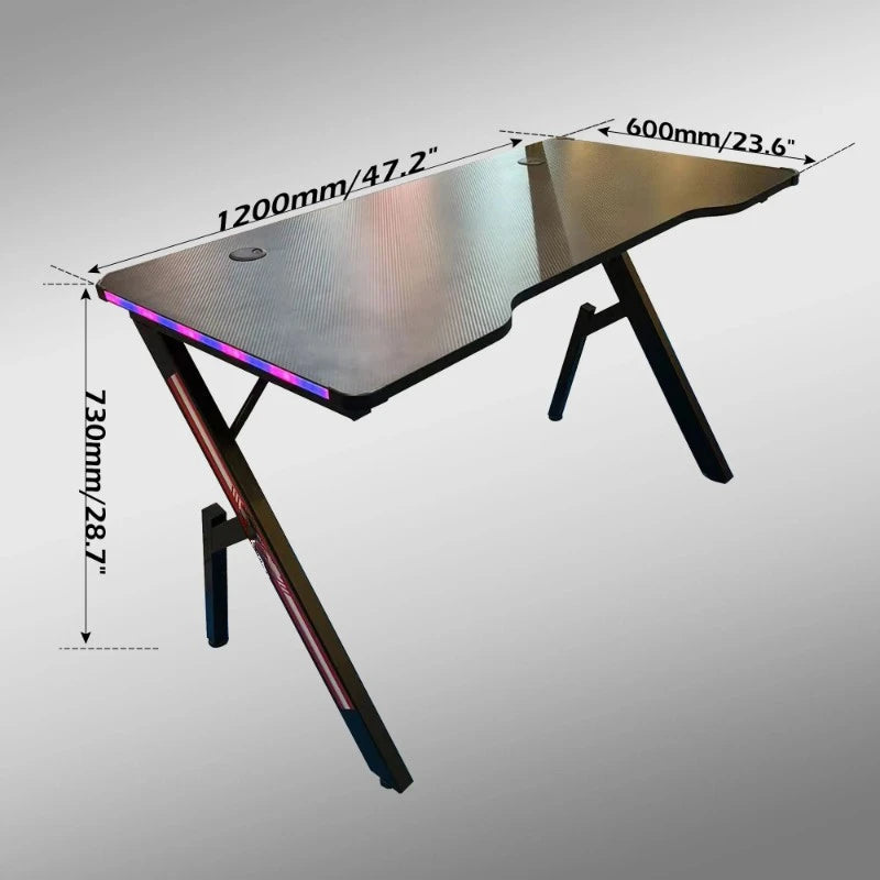 High Quality Escritorio Gamer Table RGB LED Bureau Gaming Black Game Computer Desk