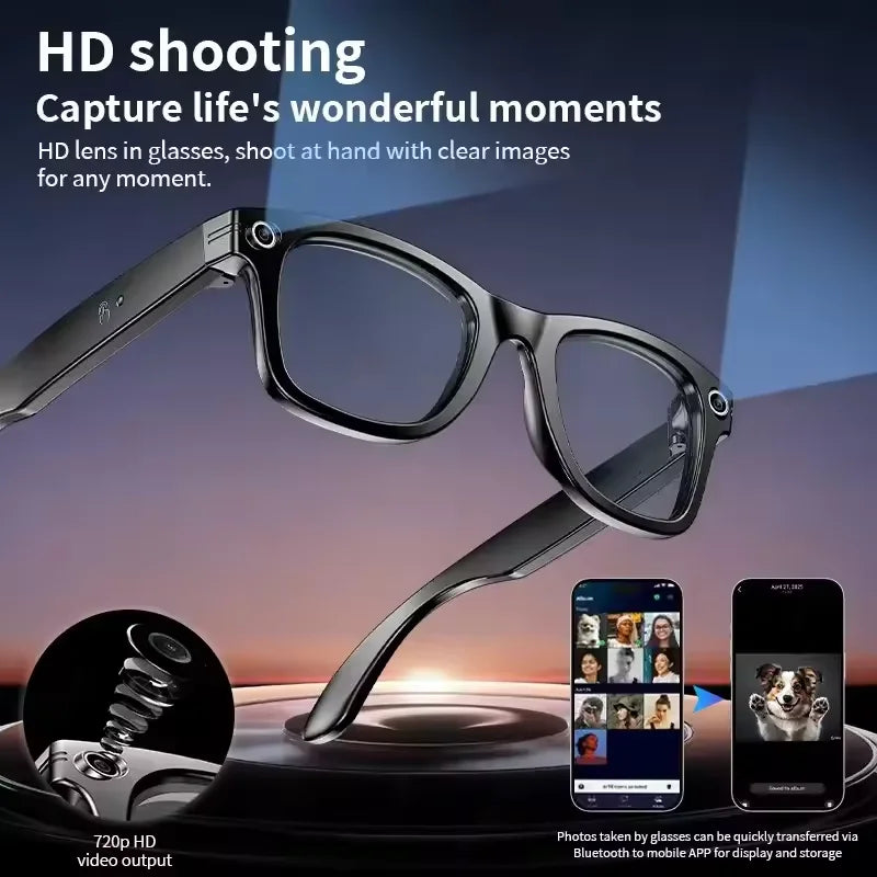 2025 New Upgrade Smart Glasses With Camera Video Recording AI Photo Recognition Bluetooth Call Translation Voice Sunglasses Man