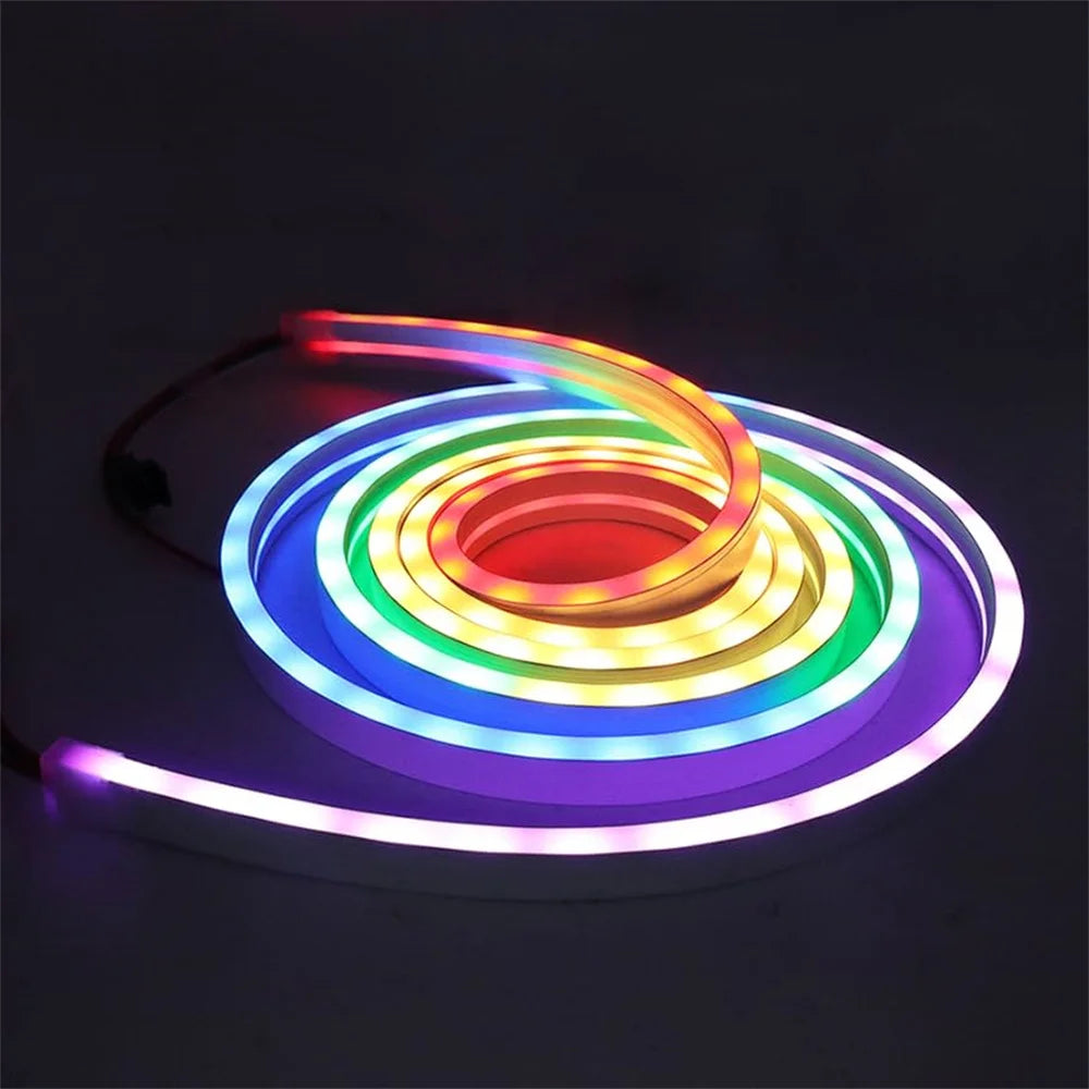 5V Flexible Light Strip USB RGBIC Dreamcolor Chasing Strip RGBIC Neon Rope Light Bluetooth Neon LED Strip Lights with Music Sync