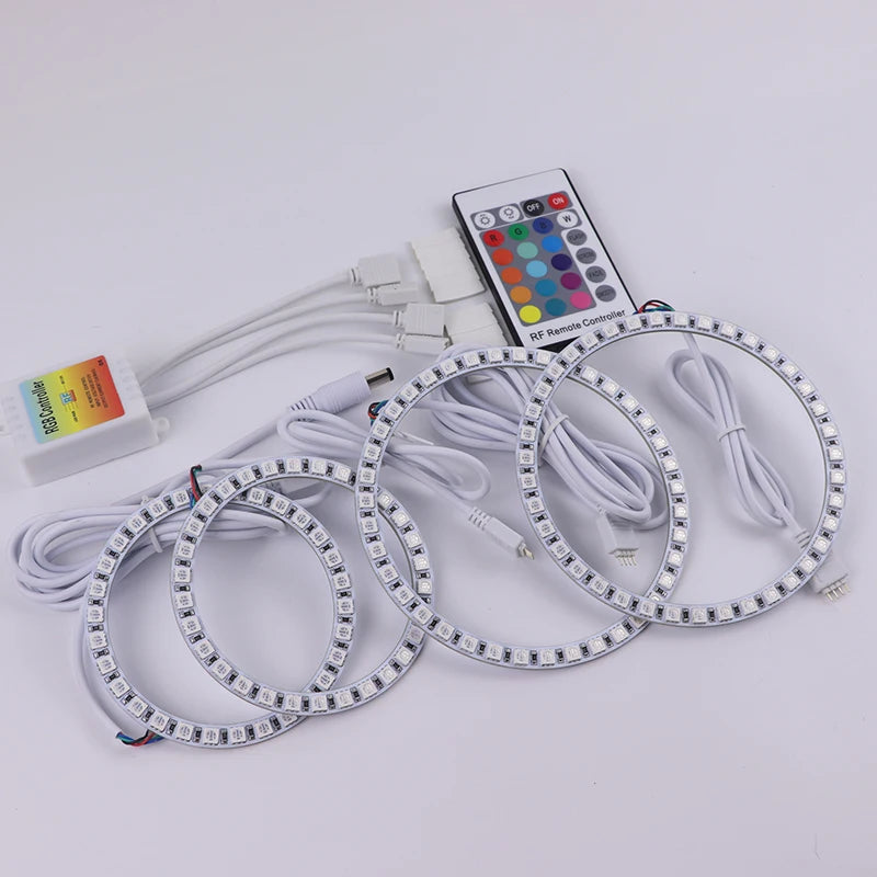 Multi-color RGB LED Angel Eyes  Ring Eye DRL RF Remote for Volkswagen VW golf 5 Rabbit Jetta R32 V mk5 2004-2009 Accessories
