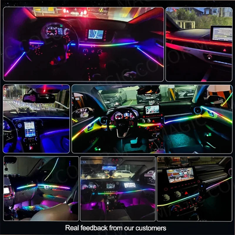 LED 18 In 1 Car Interior Ambient light Car Neon Lights Decorative Accesso Acrylic Car Full Universal Atmosphere Lamp