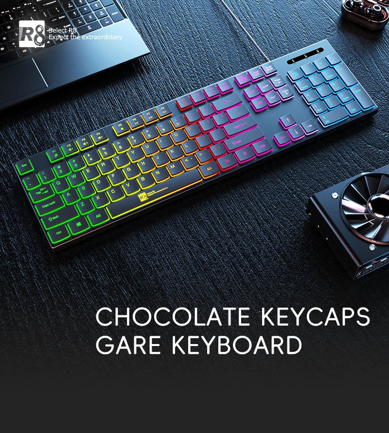 Gaming Keyboard Wired RGB Backlit Keyboard USB Backlight 104 Keys Ergonomic Gamer Keyboard for PC Laptop English