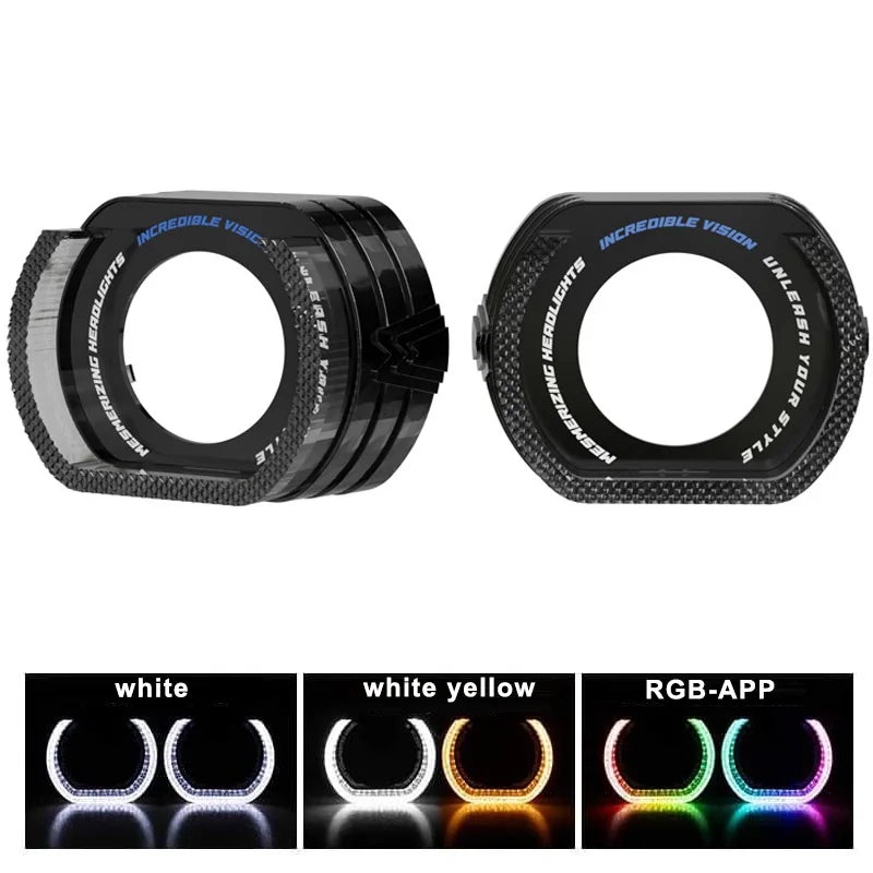 2PCS 2.5/3inch 5D Crystal Angel Eyes Mask LED Halo Rings for Bi Xenon LED Projector Lenses Headlight DRL Car Light Accessories