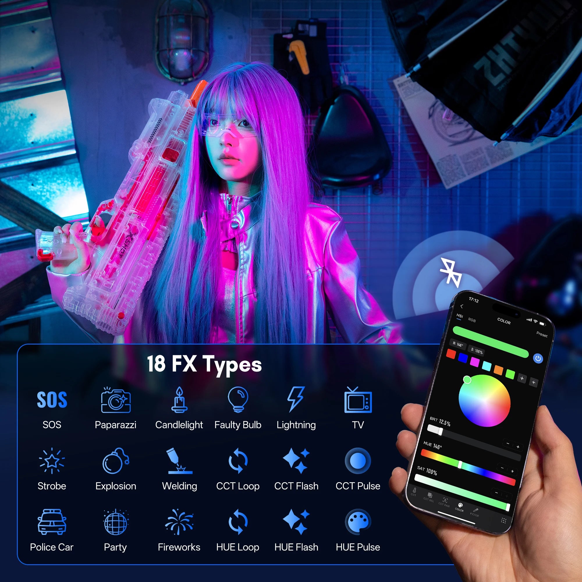 ZHIYUN Official CINEPEER CX50 50W RGB Video Light Full Color 2700K-6500K Portable Camera Light App Control for Photo Studio