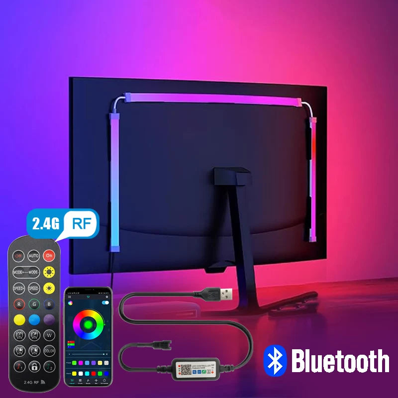 Computer Screen Light Strip Monitor RGBIC Bluetooth LED Lights Ambient Lighting Music Sycn APP Control PC Backlight Game Room