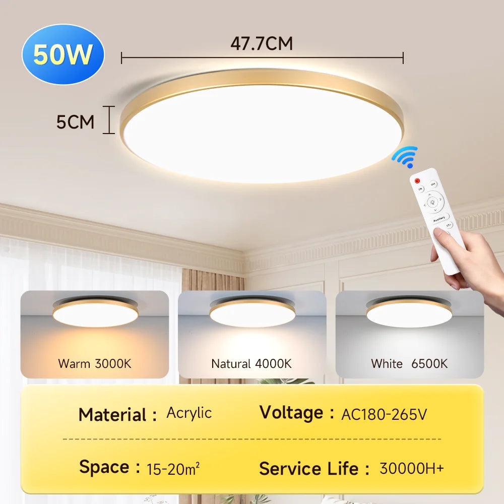 Led Ceiling Light Rgb Dimmable With Remote Control Modern Smart Ceiling Lamp 110V 220V Led Lights Room Kitchen Living Room Light