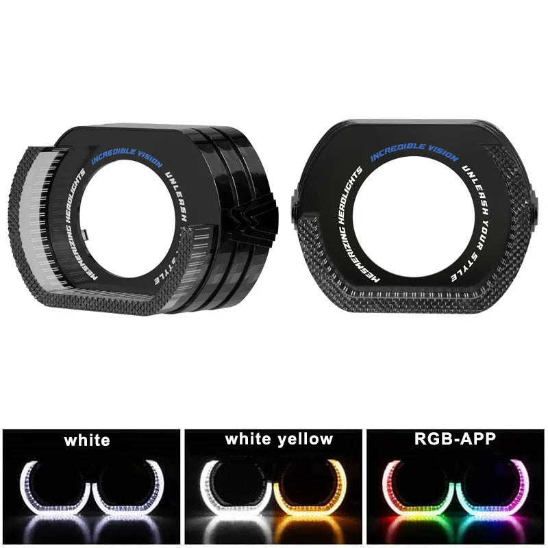 2PCS 2.5/3inch 5D Crystal Angel Eyes Mask LED Halo Rings for Bi Xenon LED Projector Lenses Headlight DRL Car Light Accessories