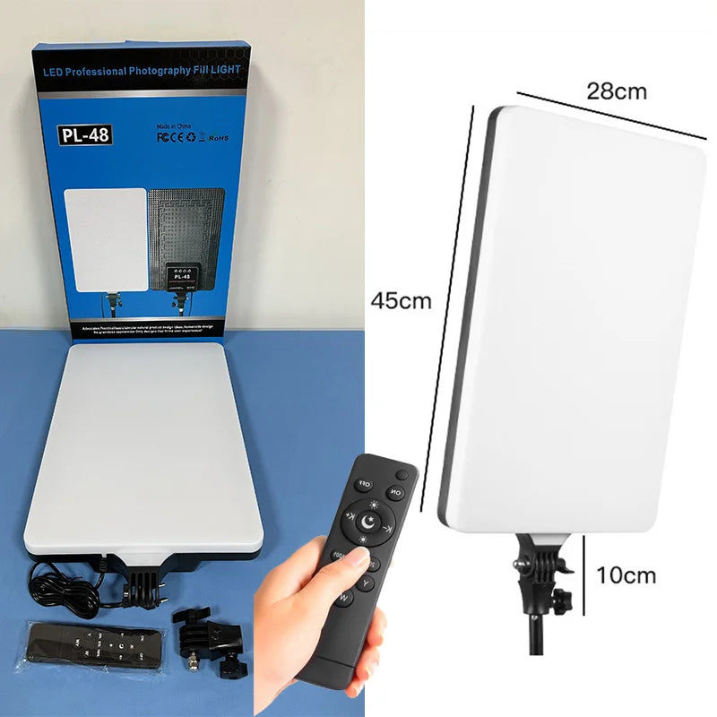 Photography Live Lighting 19 inch Large Screen Flat Fill Light Photo Video Light Lighting Live Control Tripod Stand EU Plug