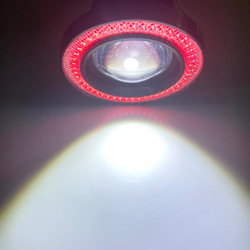2Pcs 2.5"; 3"; 3.5"; Angel Eyes Fog Lamp 64MM 76MM 89MM 12V Universal Auto Car Projector COB LED Driving Light