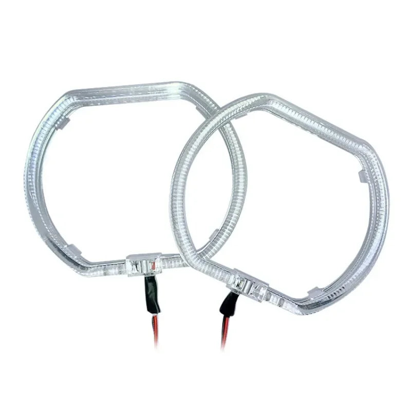 120MM Square LED Guide Angel Eye with Acrylic Cover DRL Halo Ring Kit Light Super Bright Headlight Angel Eye Retrofit DC 12-24V