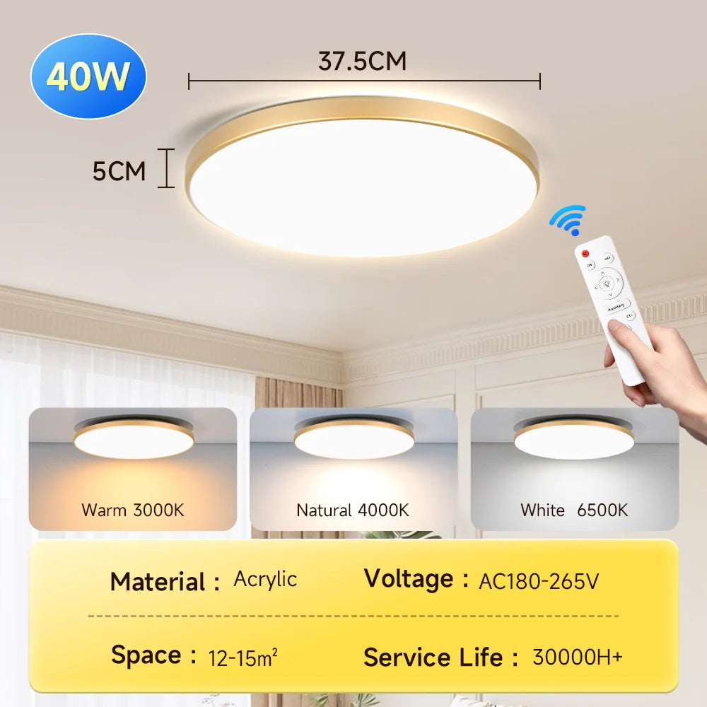 Led Ceiling Light Rgb Dimmable With Remote Control Modern Smart Ceiling Lamp 110V 220V Led Lights Room Kitchen Living Room Light
