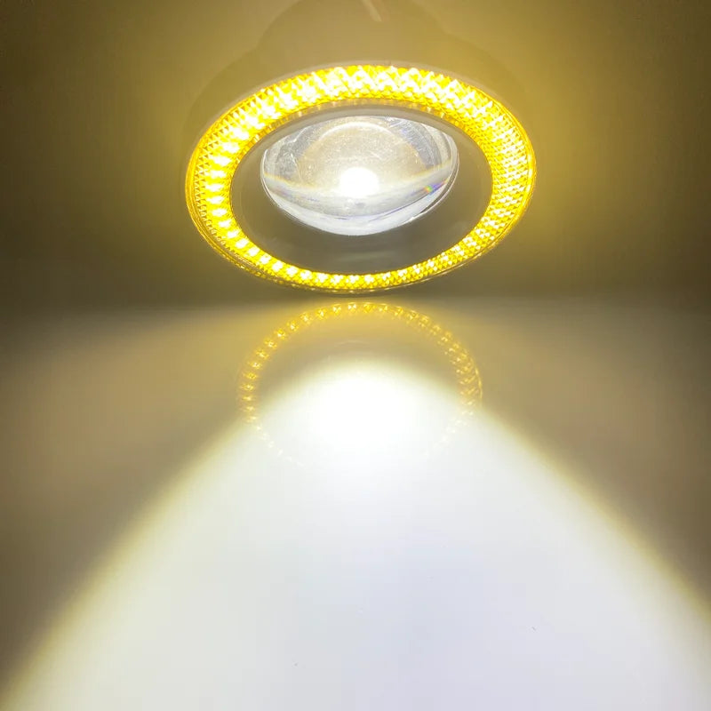 2Pcs 2.5"; 3"; 3.5"; Angel Eyes Fog Lamp 64MM 76MM 89MM 12V Universal Auto Car Projector COB LED Driving Light