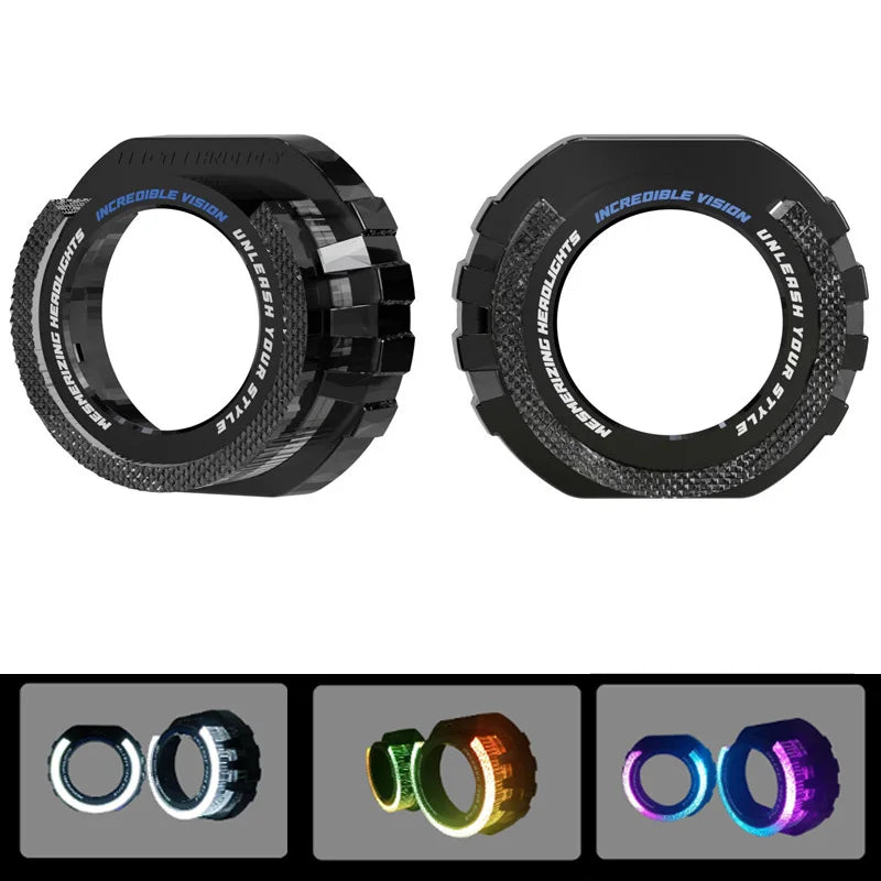 2PCS 2.5/3inch 5D Crystal Angel Eyes Mask LED Halo Rings for Bi Xenon LED Projector Lenses Headlight DRL Car Light Accessories