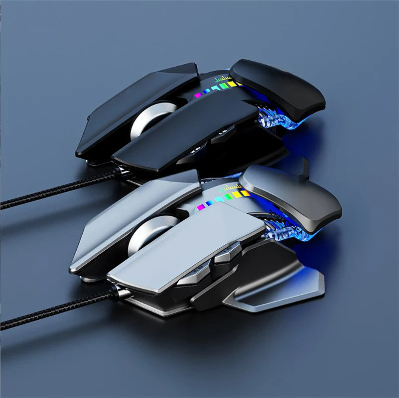 M8 RGB USB Wired Glare Mode Mouse 40000 DPI 7-Button Programmable Rrgonomic Gaming Mouse For PC Players