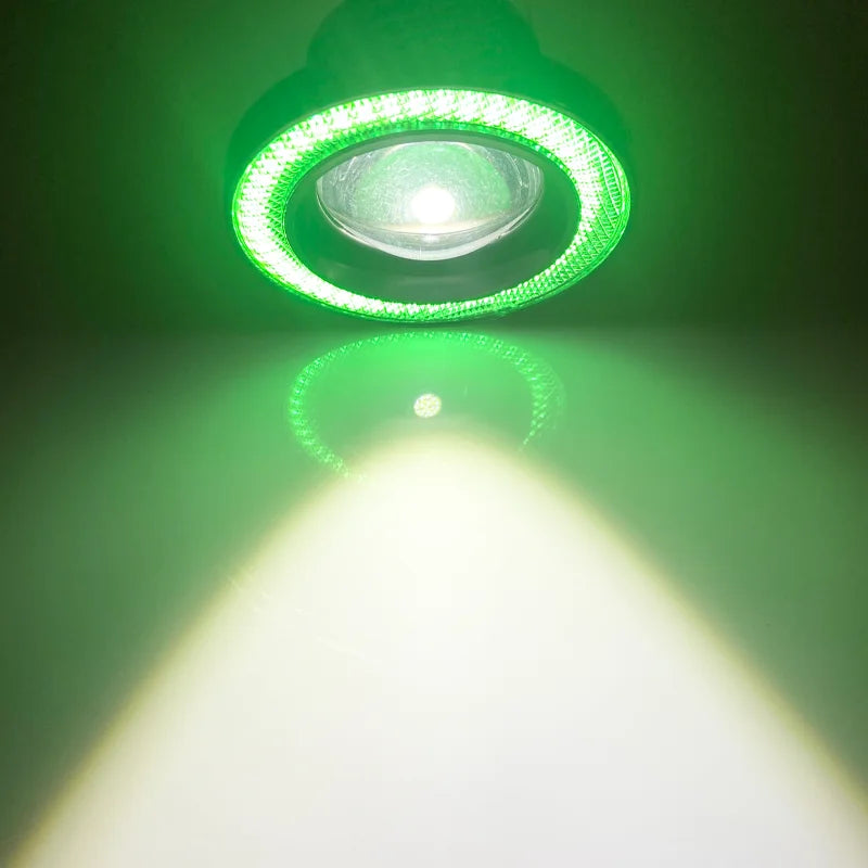 2Pcs 2.5"; 3"; 3.5"; Angel Eyes Fog Lamp 64MM 76MM 89MM 12V Universal Auto Car Projector COB LED Driving Light