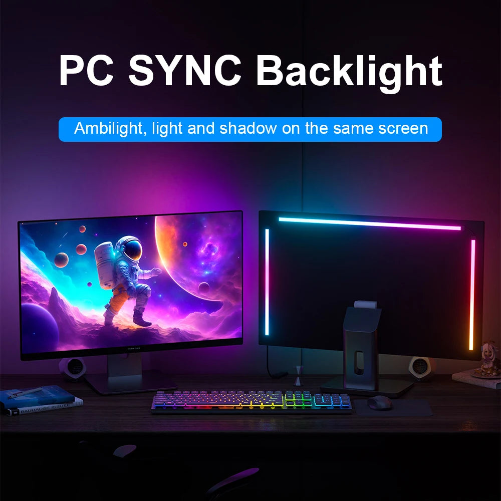 Gaming Lights Strip Monitor Backlight RGB Color Sync Light Strip Control LED Computer Smart PC Display Sync DIY Ramadan Decor