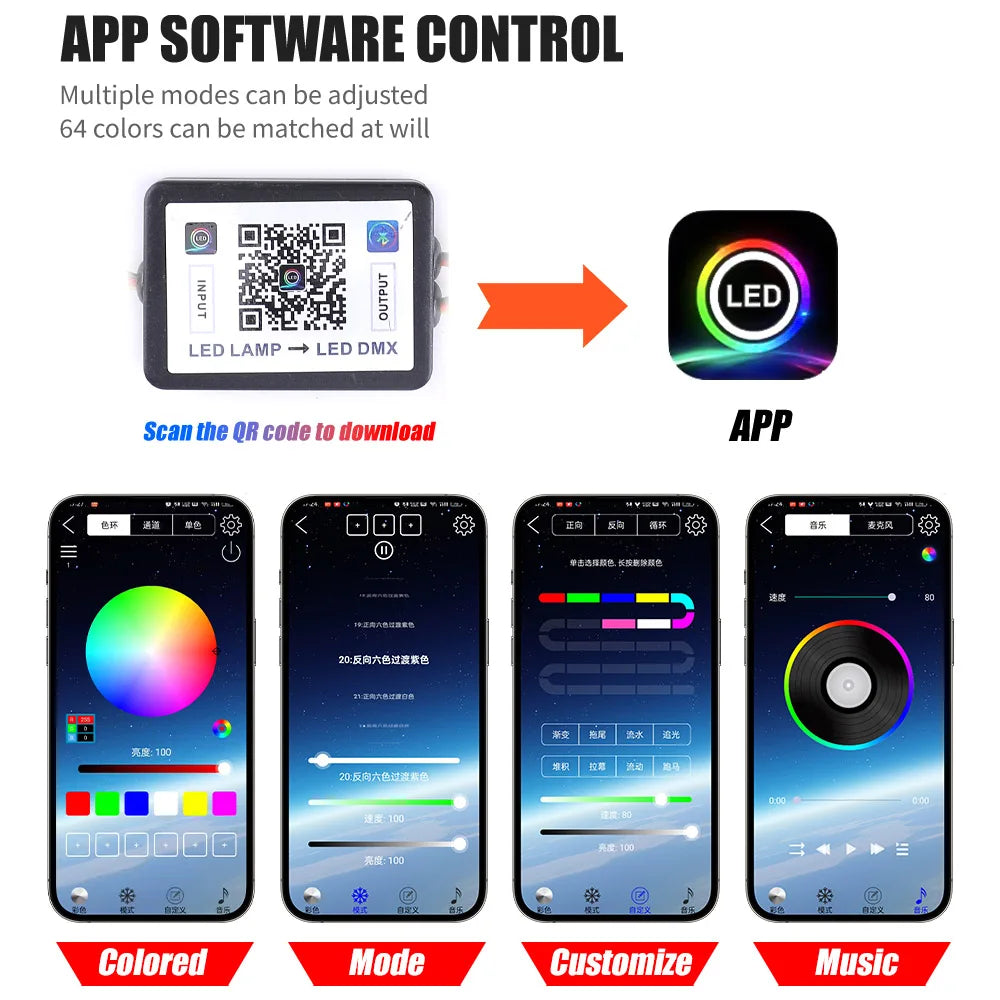 2.5" 3.0 Inch RGB LED Angel Eyes Shrouds with Flow Turn Signal for Xenon LED Projector Lens DRL Car RGB Halo Rings APP Control