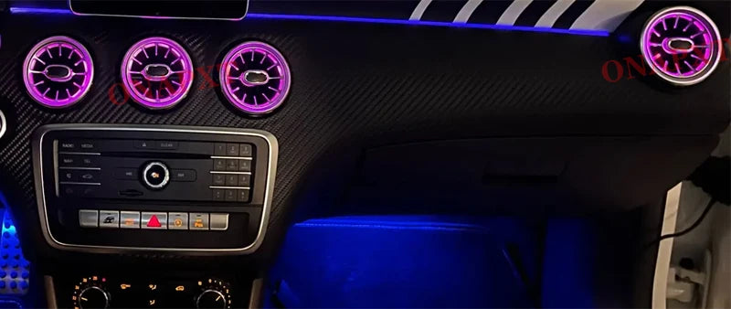Bluetooth APP Control For Benz W176 W205 W213 W222 W447 W117 W156 X253  Turbo Nozzle Ambient Light Dashboard Air Vent Turbine